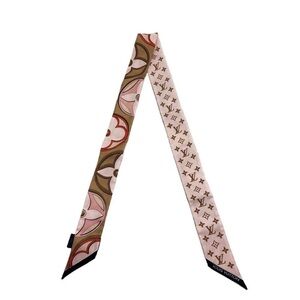 LOUIS VUITTON Scarf/Bandeau BBLV Duality/Silk/Pink x Beige/M78494